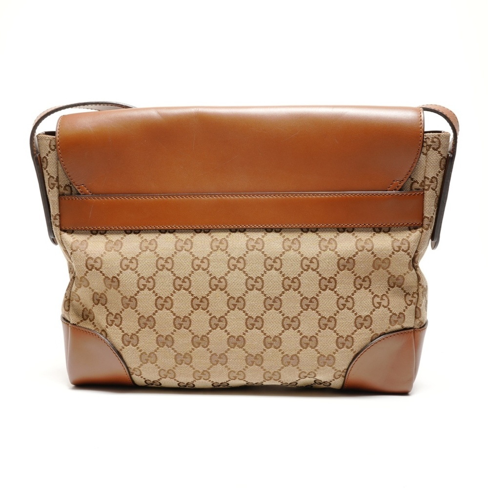 GUCCI Authentic Brown Canvas Shoulder Bag